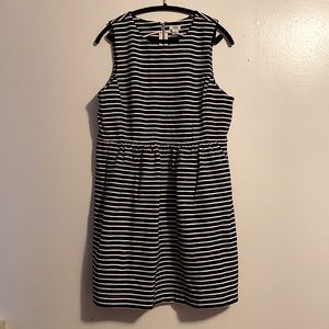 NWT J. Crew Black & White Daybreak Dress with Pockets Size xl
